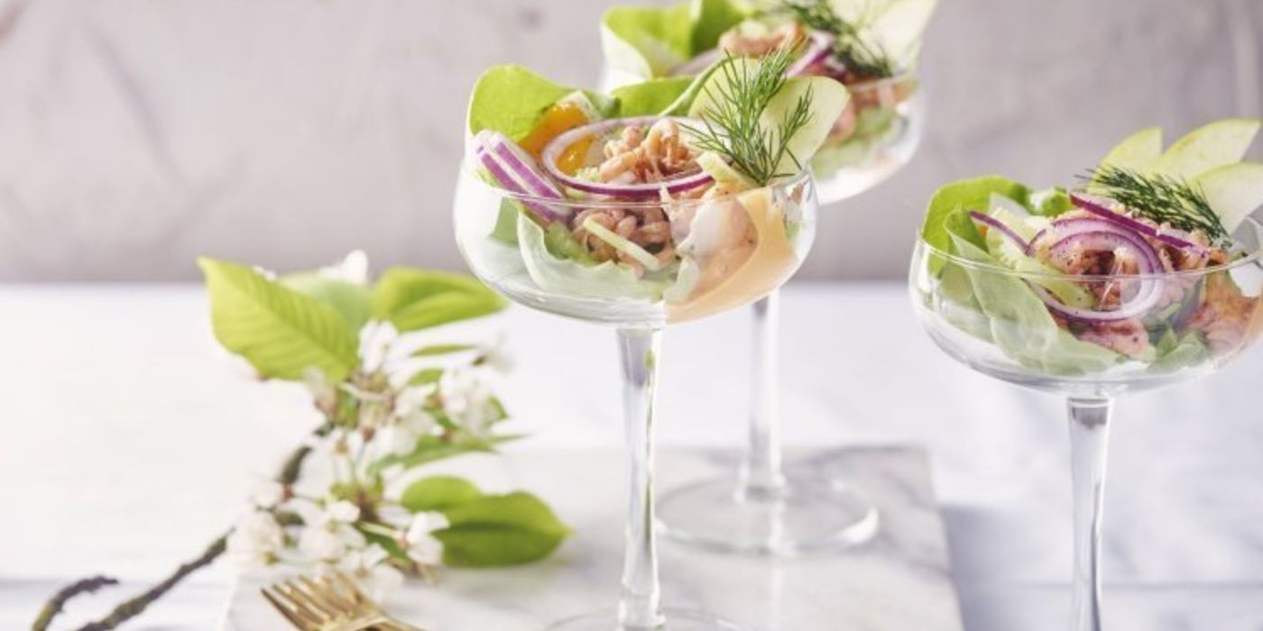 Garnalencocktail met appel en selderij