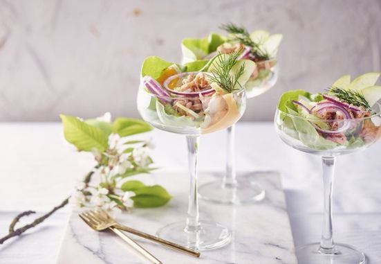 Garnalencocktail met appel en selderij